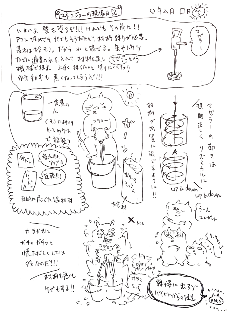 コネコジローの現場日記「サンダーがけ」